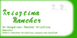 krisztina mancher business card